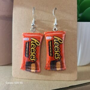 Handmade Peanut Butter Cups Candy Earrings Fun Novelty Food Jewelry for Women